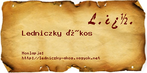 Ledniczky Ákos névjegykártya