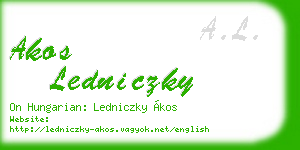 akos ledniczky business card